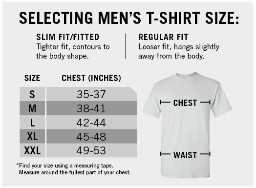 Selecting a Men's T-Shirt Size